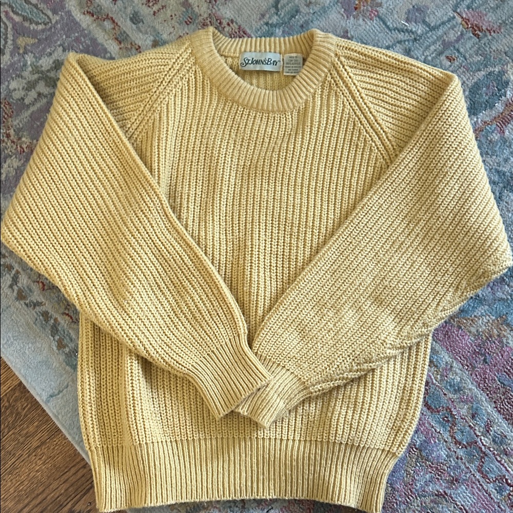 St. John's Bay Women's Crewneck Sweater in Pale Yellow